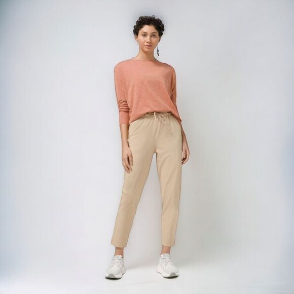 Lululemon Keep Moving Stretch High Rise Elastic Drawstring Pants Women 6 Trench - Picture 2 of 15